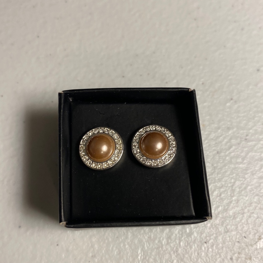 Avon Autumn Romance Chocolate Pearly Earrings